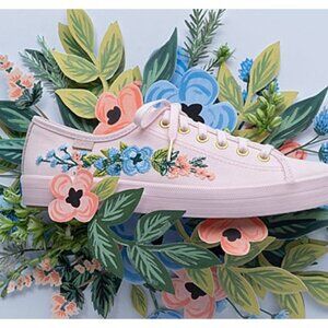 Keds x Rifle Paper Co Embroidered Sneakers, size 8